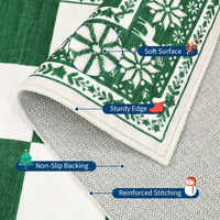 Garvee Green 2x6 Runner Rug Washable Non Slip Checkered Soft Low Pile Christmas Rug for Kitchen Entryway Living Room Bedroom