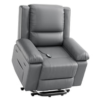 Garvee PU Leather Power Lift Recliner Chair with Massage and Heat, 8-Point Vibration, Adjustable Back and Leg Support, Electric Lift Chair Designed for Mobility Aid Elderly Relaxation, Grey
