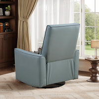 Garvee Swivel Rocking Nursery Recliner Chair Rocker Recliner Glider Deep Seat PU Leather Sofa Chair with high Backrest for Nursery, Living Room, Bedroom & Home Movie Theater (Gray)