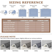 Garvee Heated Blanket Full Size, Waffle Weave Electric Blanket Throw with LCD Controller, Fast Heating, 10 Heat Levels & 1-12H Time Settings, ETL Certified, Machine Washable, Grey, 72" x 84"