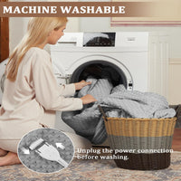 Garvee Heated Blanket Queen Size with LCD Dual Controller, Waffle Weave Fast Heating Electric Blankets, 10 Heat Levels & 1-12H Time Settings, ETL Certified, Machine Washable, Grey, 84" x 90"