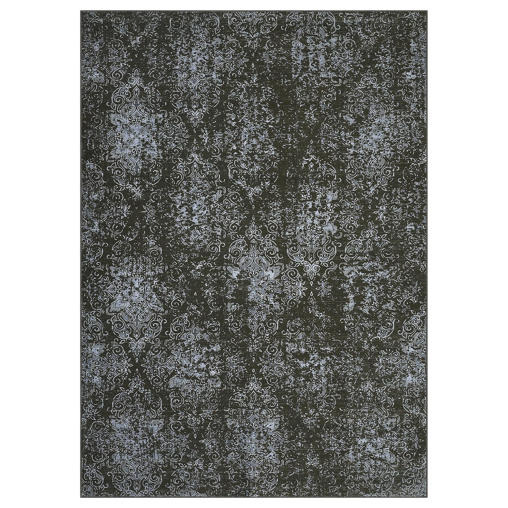Garvee Bedroom Rug Washable Area Rug Non Slip Low Pile Boho Floral Small Carpet for Bedroom Bedside Soft Paisley Design 0.3 Inch Thickness