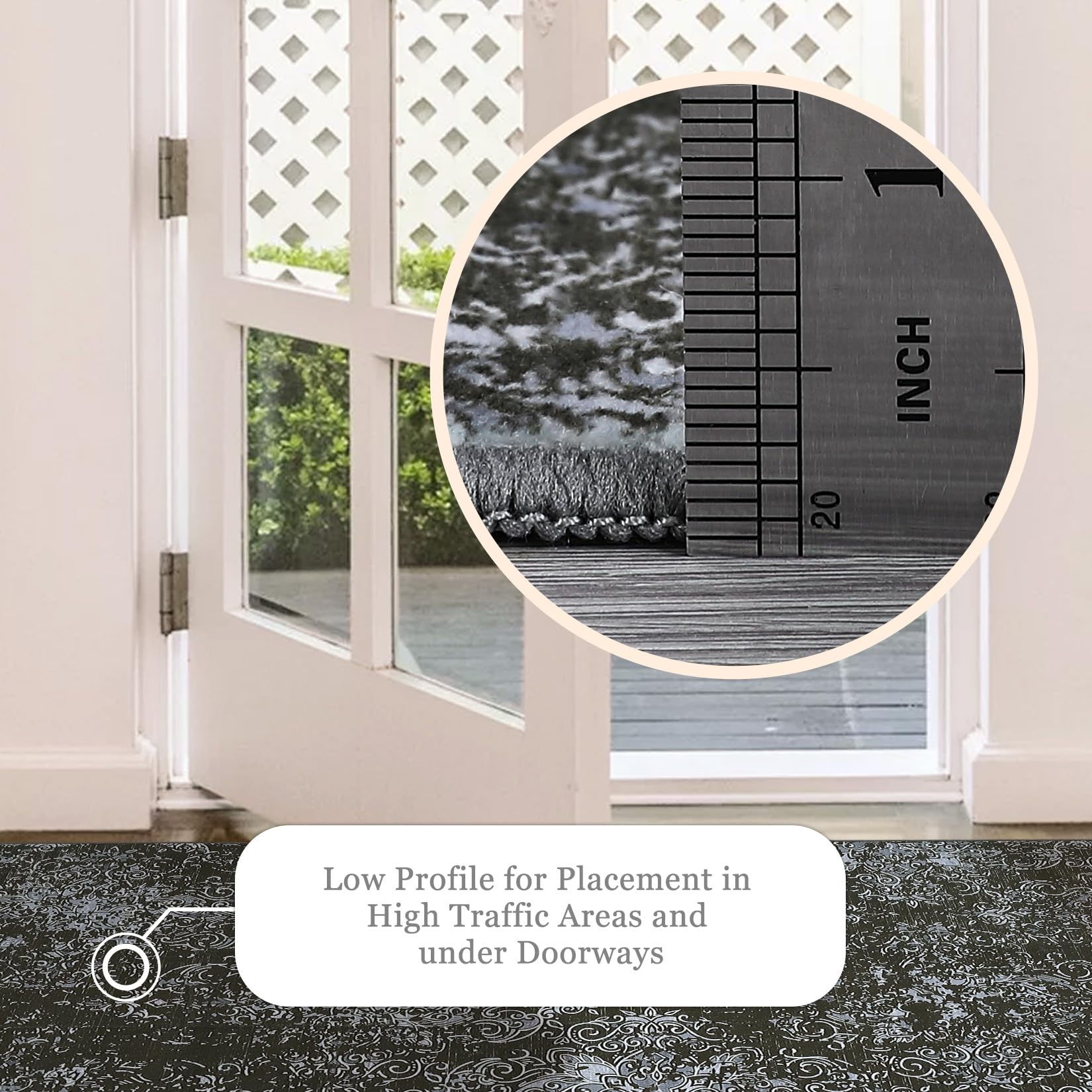 Garvee Machine Washable Area Rugs Lightweight Throw Soft Carpet Boho Botanical Floral Ultra-Thin Indoor Rug