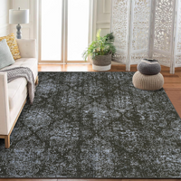 Garvee Machine Washable Area Rugs Lightweight Throw Soft Carpet Boho Botanical Floral Ultra-Thin Indoor Rug