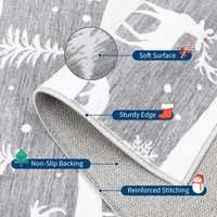 Garvee Grey 2x6 Runner Rug Washable Non Slip Indoor Carpet Soft Low Pile Christmas Decor for Kitchen Entryway Living Room Bedroom