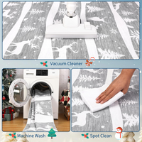 Garvee Grey 8x10 Area Rugs Christmas-Themed Washable Non Slip Soft Low Pile Indoor Carpet for Living Room Bedroom Dining Room