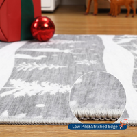 Garvee Grey 8x10 Area Rugs Christmas-Themed Washable Non Slip Soft Low Pile Indoor Carpet for Living Room Bedroom Dining Room