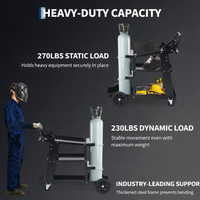 Garvee 3 Tier Welding Cart Heavy Duty Welder Cart With 360° Swivel Wheels Tank Storage Safety Chains Rolling MIG Welder Cart Black