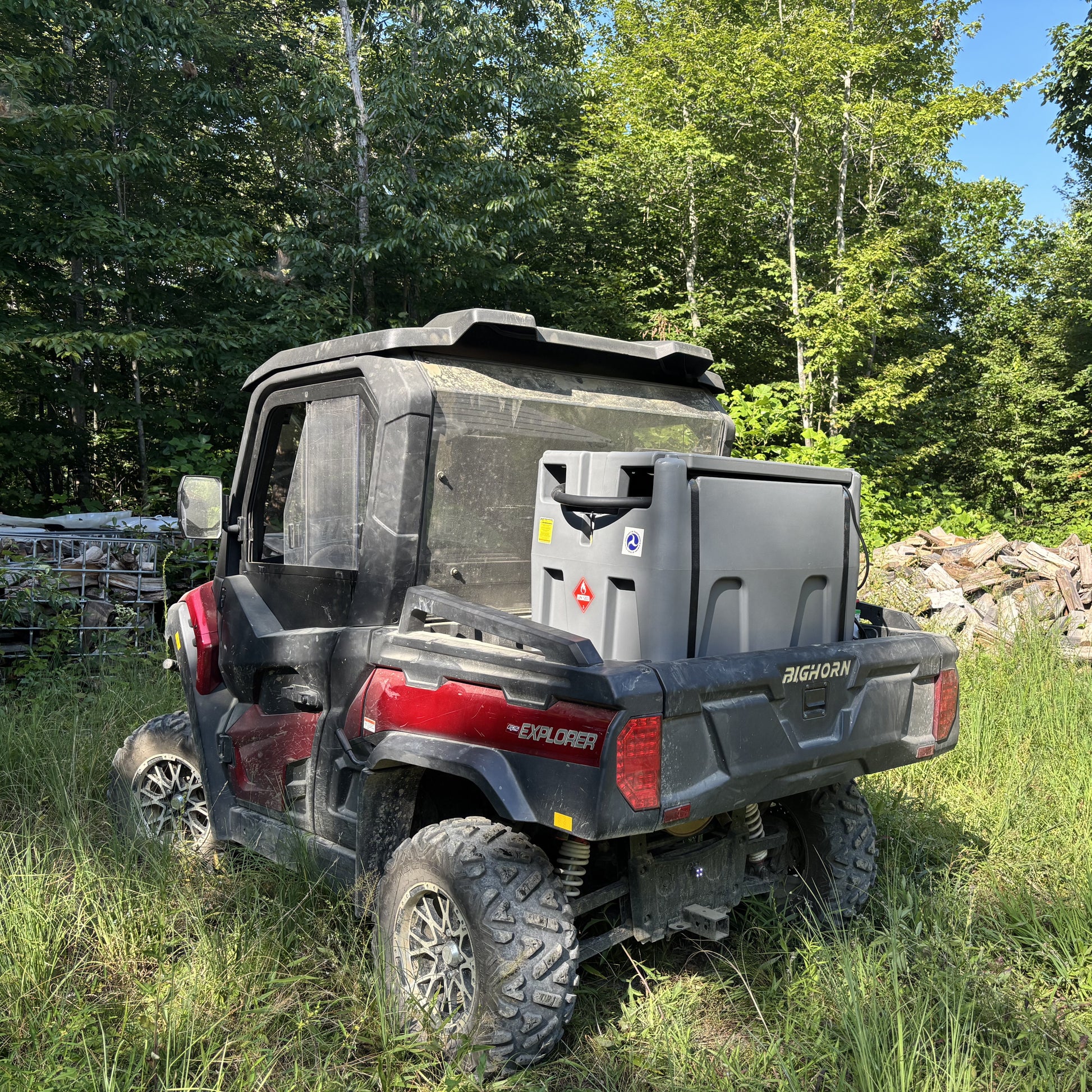 Garvee Portable Fuel Tank, 58 Gallon Diesel & Gasoline Transfer Tank With 12V Electric Pump, 10 GPM Flow Rate, 13ft Hose, Auto Fueling Nozzle , Fuel Transfer Tank for Easy Transportation, Gray