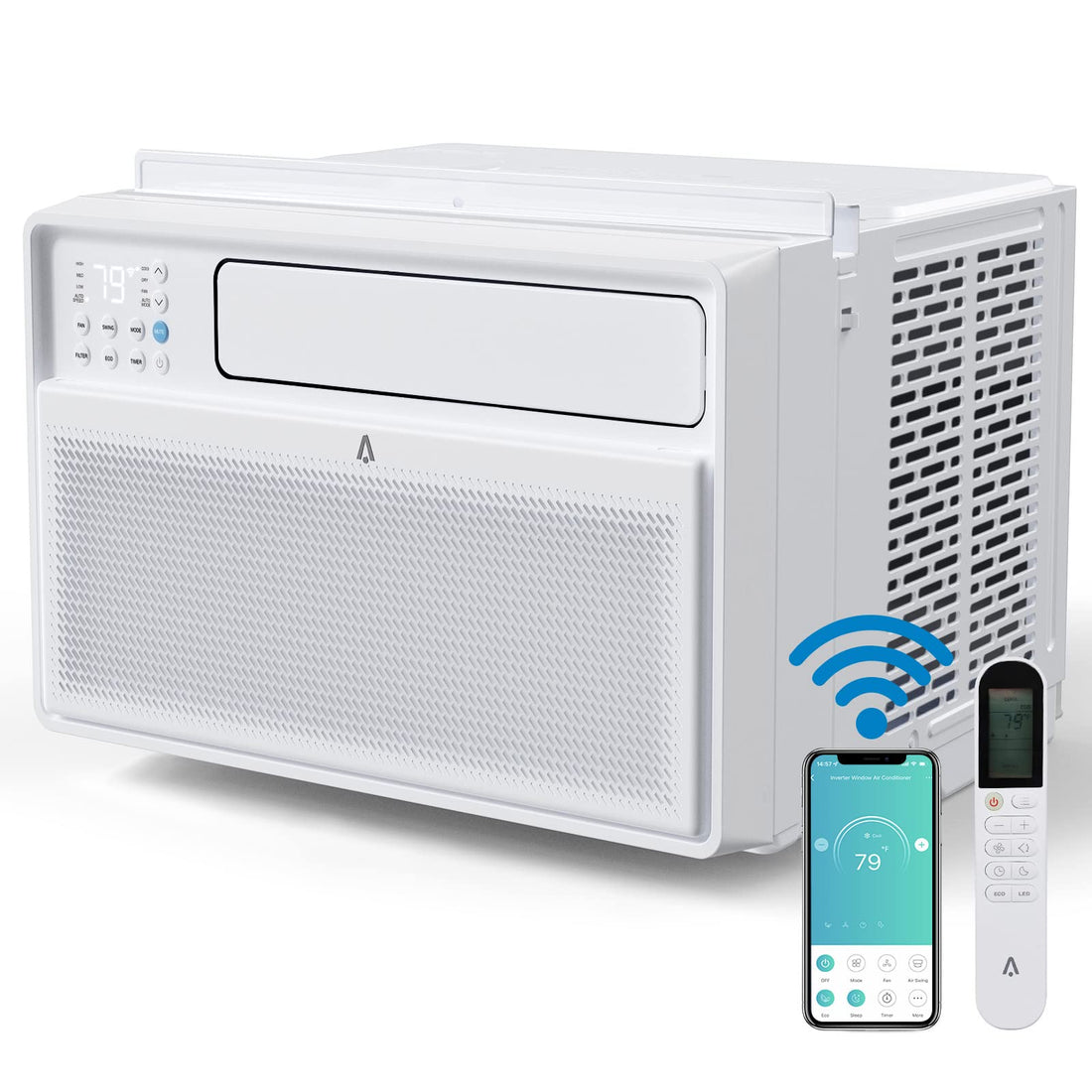 8000 BTU Inverter Smart Window Air Conditioner Window AC Unit With Remote/App Control