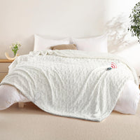 Garvee Electric Heated Blanket Wireless, King Size Electric Blanket with Dual Control, Fast Heating Blanket with 10 Heating& 10 Time Settings, Tufted Sherpa Heated Blanket, White, 90"x100"