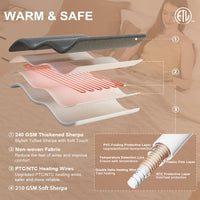 Garvee Electric Heated Blanket Wireless, King Size Electric Blanket with Dual Control, Fast Heating Blanket with 10 Heating& 10 Time Settings, Tufted Sherpa Heated Blanket, White, 90"x100"