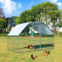 Large Walk-In Metal Chicken Coop, Galvanized Wire Hen Cage - GARVEE
