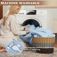 Garvee Heated Blanket Queen Size with LCD Dual Controller, Waffle Weave Fast Heating Electric Blankets, 10 Heat Levels & 1-12H Time Settings, ETL Certified, Machine Washable, Light Blue, 84" x 90"