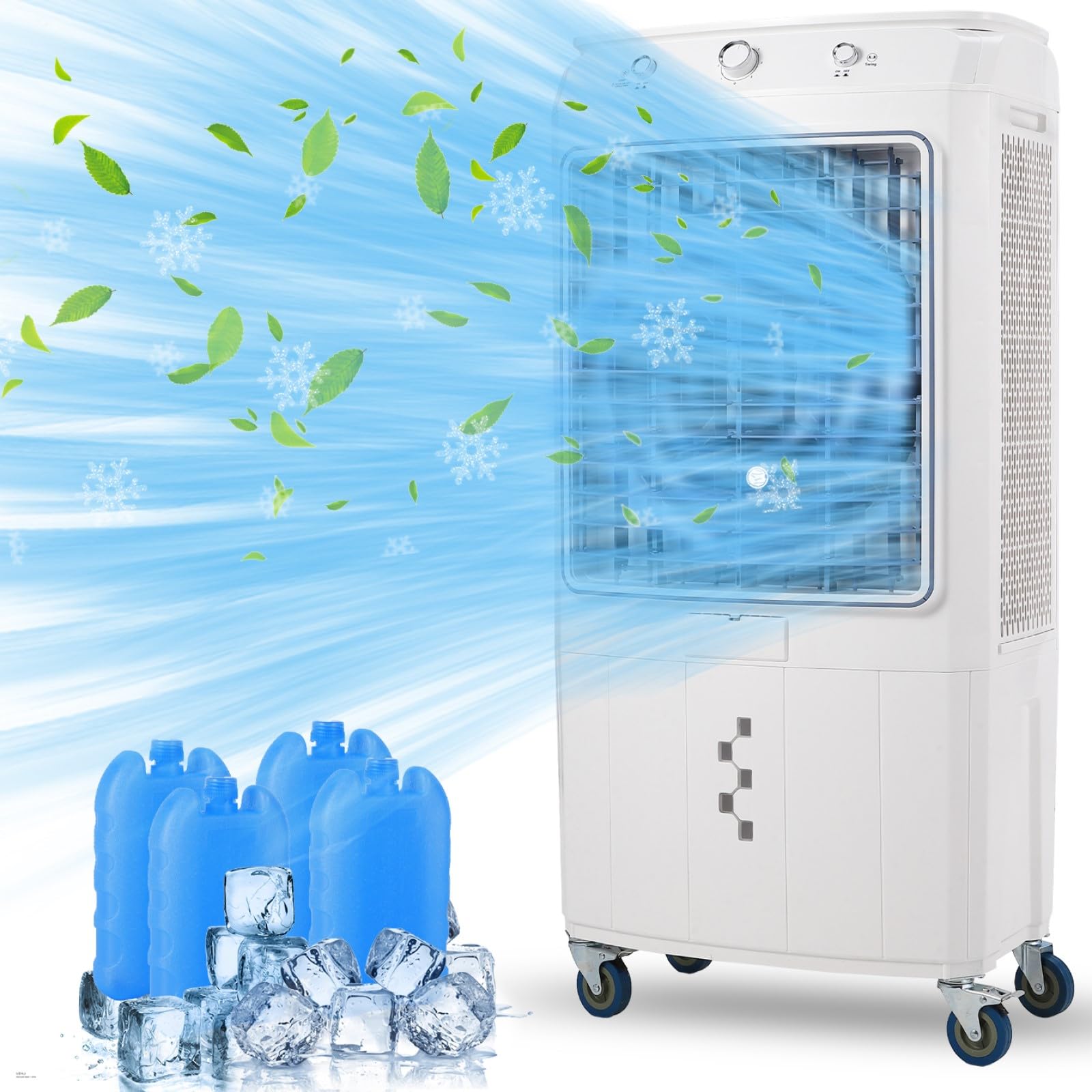 Garvee Evaporative Cooler, Garvee 4100CFM Evaporative Air Cooler with 15.8 Gallon Water Tank and 4 Ice Packs, 3 Modes & Wind Speeds, 3-IN-1 Evaporative Cooler for Outdoor Indoor Use