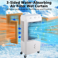 Garvee Evaporative Cooler, Garvee 4100CFM Evaporative Air Cooler with 15.8 Gallon Water Tank and 4 Ice Packs, 3 Modes & Wind Speeds, 3-IN-1 Evaporative Cooler for Outdoor Indoor Use