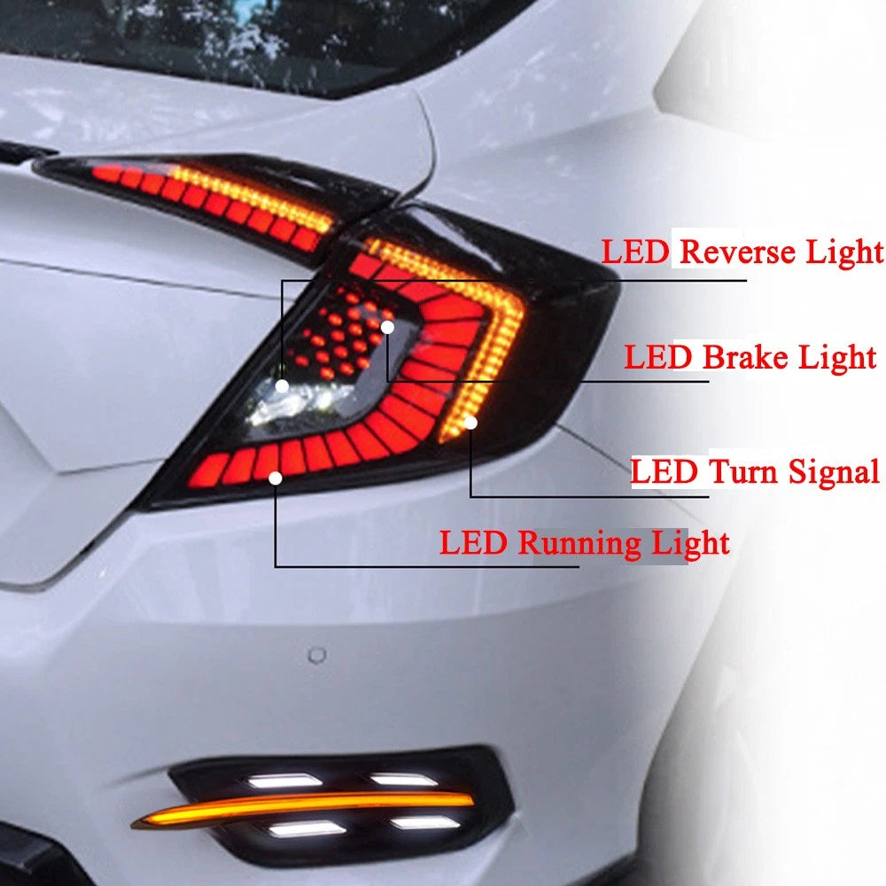 Garvee LED Tail Lights for Honda Civic 2016-2021 10th Gen Sedan Rear Lamps Assembly US