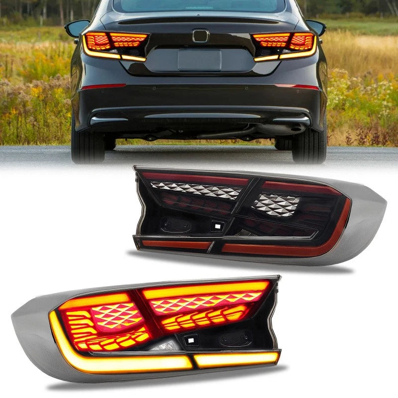 Garvee LED Tail Lights For 2018-2022 Honda Accord 10th Gen Sedan w/ Starting Animated