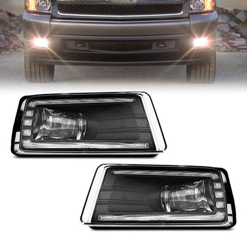 Garvee LED Fog Lights+DRL For 2007-2014 Chevy Silverado Suburban Avalanche Tahoe Lamps