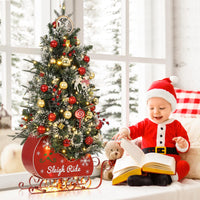 Garvee 3ft Christmas Tree with 78 Lights, Pre-Lit Artificial Desktop Xmas Tree with 8 Mode Includes Red Berries & Sleigh Base for Holiday Indoor DIY Christmas Decor, 2 PCS