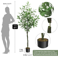 Garvee Artificial Eucalyptus Tree, 6ft Tall Faux Eucalyptus Stems Fake Plants with Realistic Silk Leaves, Fake Trees for Home Office Living Room Bedroom Foyer Porch Indoor Outdoor Decor