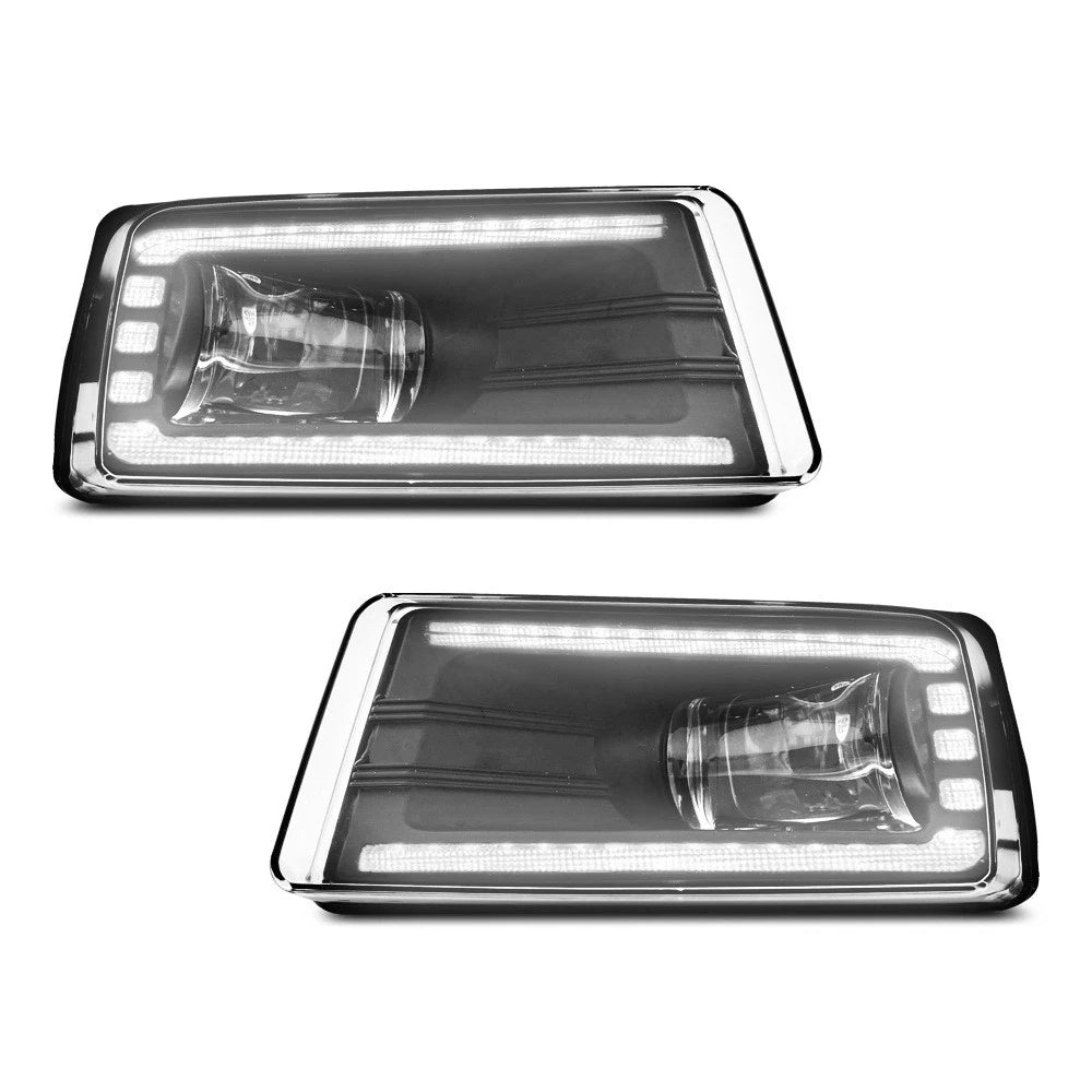 Garvee LED Fog Lights+DRL For 2007-2014 Chevy Silverado Suburban Avalanche Tahoe Lamps
