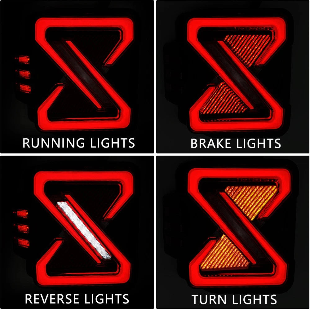 Garvee LED Tail Lights For 07-2018 Jeep Wrangler JK JKU Sport/Sahara/Rubicon Turn Signa