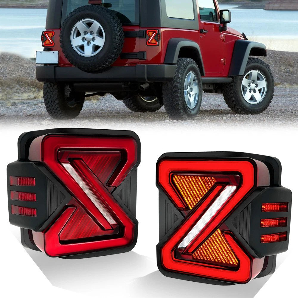 Garvee LED Tail Lights For 07-2018 Jeep Wrangler JK JKU Sport/Sahara/Rubicon Turn Signa