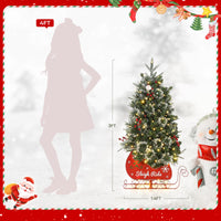Garvee 3ft Christmas Tree with 78 Lights, Pre-Lit Artificial Desktop Xmas Tree with 8 Mode Includes Red Berries & Sleigh Base for Holiday Indoor DIY Christmas Decor, 2 PCS