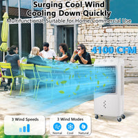Garvee Evaporative Cooler, Garvee 4100CFM Evaporative Air Cooler with 15.8 Gallon Water Tank and 4 Ice Packs, 3 Modes & Wind Speeds, 3-IN-1 Evaporative Cooler for Outdoor Indoor Use