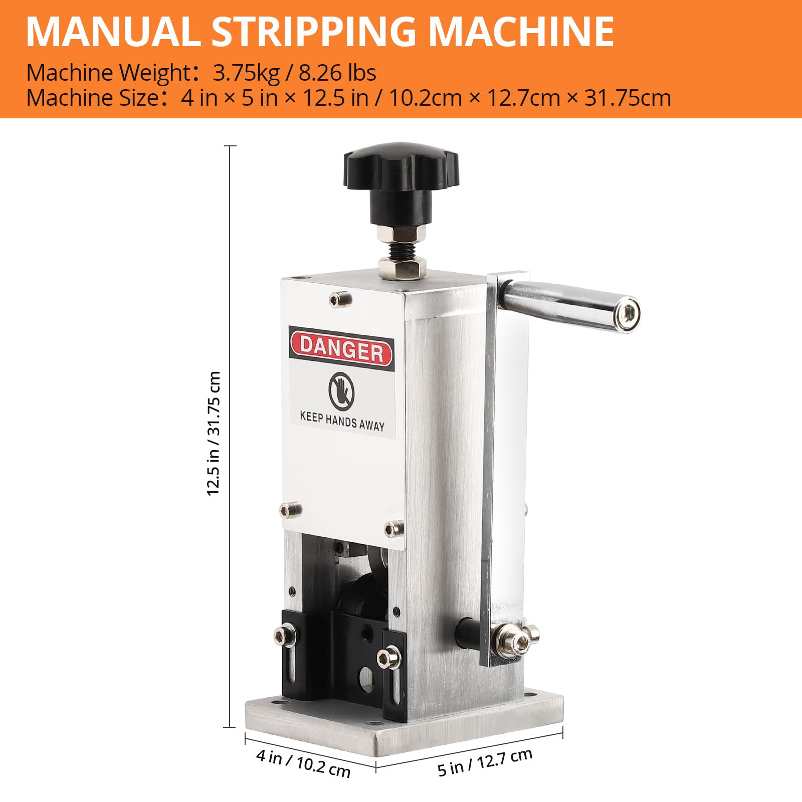 Manual Wire Stripper Machine 0.05-0.1 Inch, 50ft/min Speed