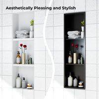 Garvee Stainless Steel Shower Niches Ready for Tile, 12" x 36" Modern Soap Niche, 3-Tier Organizer, No Tile Needed Recessed Wall Niche for Bathroom Storage, Black