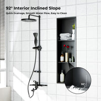 Garvee Stainless Steel Shower Niches Ready for Tile, 12" x 36" Modern Soap Niche, 3-Tier Organizer, No Tile Needed Recessed Wall Niche for Bathroom Storage, Black