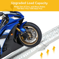 7.5 FT Aluminum ATV Motorcycle Ramps, 750lbs Capacity