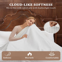 Garvee Heated Blanket Throw, Waffle Weave Electric Throw Blanket Fast Heating with LCD Controller, 6 Heat Levels & 4 Hour Auto Shut Off, ETL Certified, Machine Washable, White, 50" x 60"