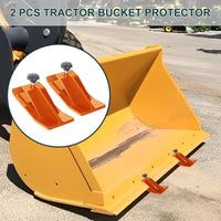 Tractor Bucket Protector, 2pcs Ski Edge Protector, Turf Tamer Skid Protector, Heavy Duty Steel Bucket Edge Anti-Skid Device, Bucket Attachment for Snow Leaves Removal Spreading Gravel