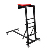 Garvee Foldable Topside Automotive Creeper, 53"-70" Adjustable Height 400lbs Capacity Engine Creeper with Padded Deck & Locking Swivel Casters for Garage Workshop Repair Maintenance, I-Base, Black