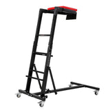 Garvee Foldable Topside Automotive Creeper, 53"-70" Adjustable Height 400lbs Capacity Engine Creeper with Padded Deck & Locking Swivel Casters for Garage Workshop Repair Maintenance, I-Base, Black - Black-I Base