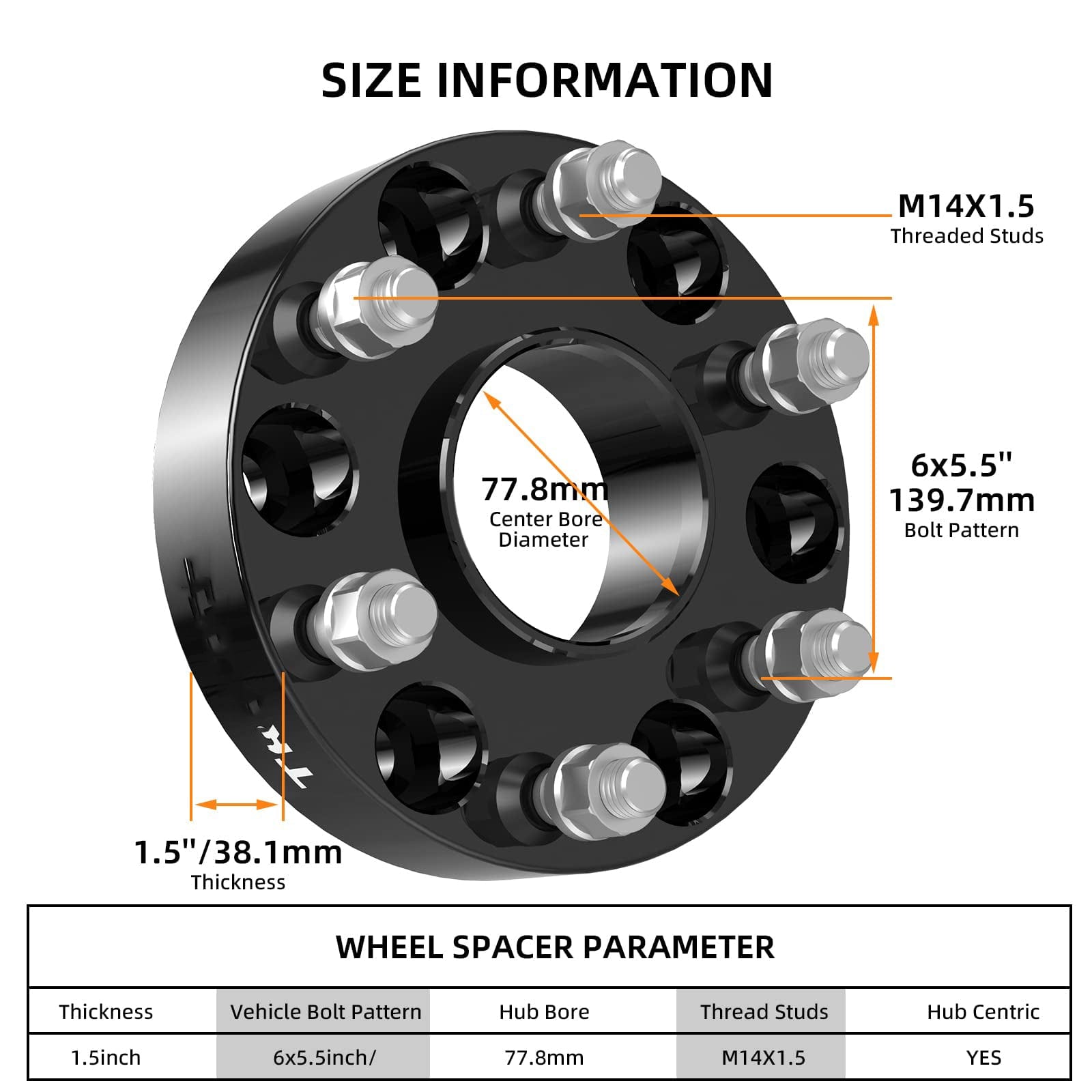 6x5.5 Wheel Spacers with 19-20 Ram 1500, 1.5 Inch Hub Centric