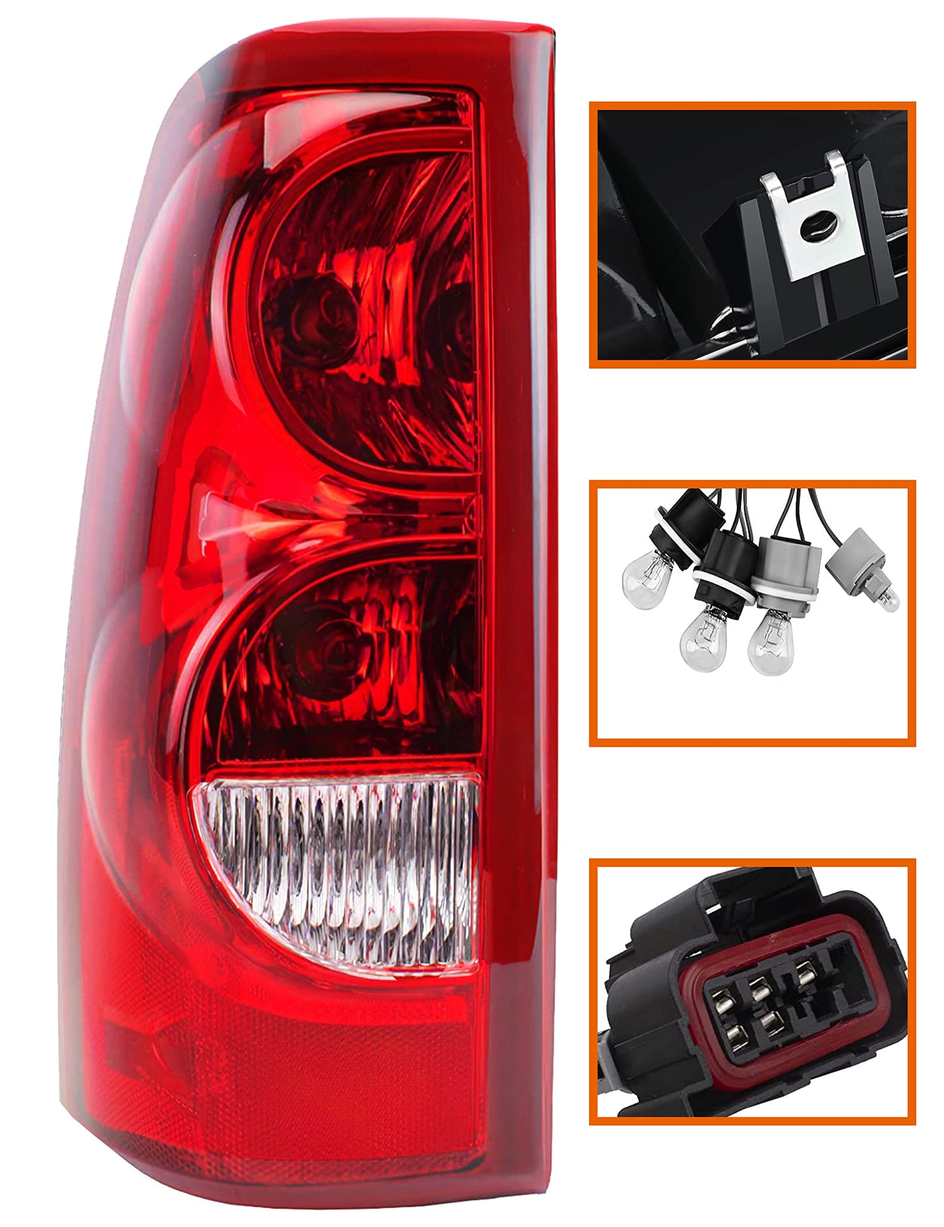 03-06 Silverado 1500/2500HD, 04-06 3500 Ruby Red Tail Light - GARVEE