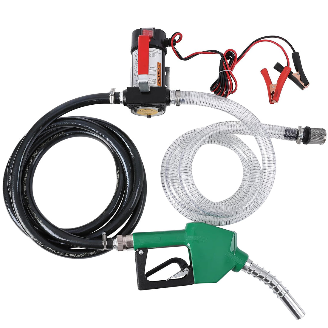 12V DC Electric Fuel Transfer Pump Kit,10GPM/40LPM,Self-Priming