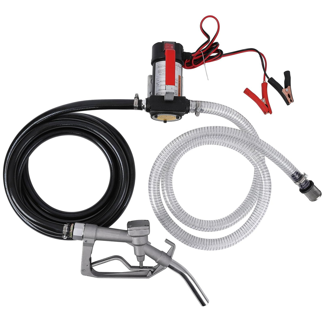 Fuel Transfer Pump Kit 10GPM/40LPM Electric Self-Priming DC 12V Includes Alligator Clamps