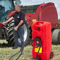 Garvee Fuel Caddy 15 Gallon Portable Diesel Fuel Caddy with Pump, 10ft Hose, Manual Siphon 7.5 L/min, UV-Resistant for Garage and Workshop, Red