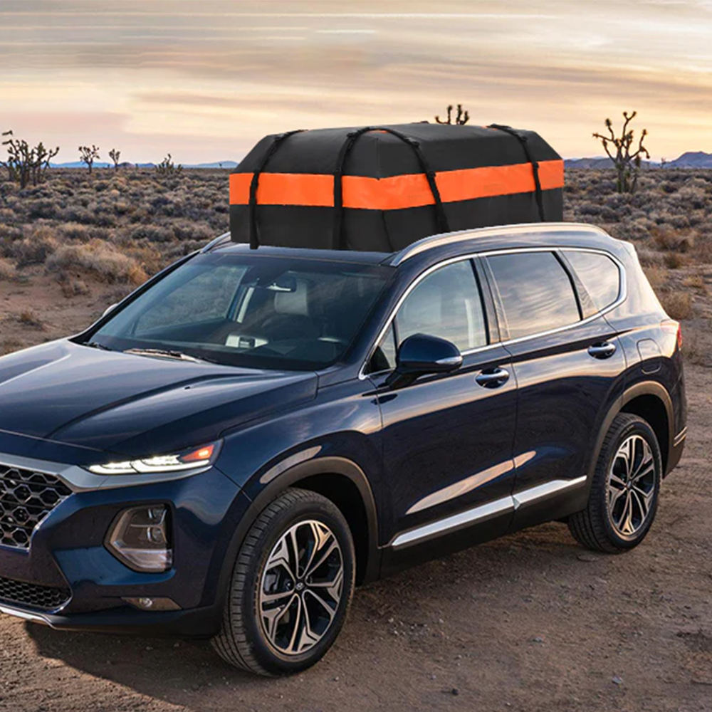 Garvee Car Rooftop Cargo Carrier Waterproof Bag, 15 Cubic Feet, Extra Durable Roof Rack Cargo Bag with Waterproof Zipper, 8 Reinforced Straps, 4 Door Hooks and Luggage Lock