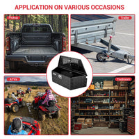 Garvee 33Inch Trailer Tongue Boxes,Heavy Duty Aluminum Trailer Tool Box With Lock and Keys,Diamond Plate Storage Box,Waterproof Trailer Box for Pick Up Truck Bed,RV Trailer,Black