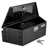 Garvee 33Inch Trailer Tongue Boxes,Heavy Duty Aluminum Trailer Tool Box With Lock and Keys,Diamond Plate Storage Box,Waterproof Trailer Box for Pick Up Truck Bed,RV Trailer,Black - Black