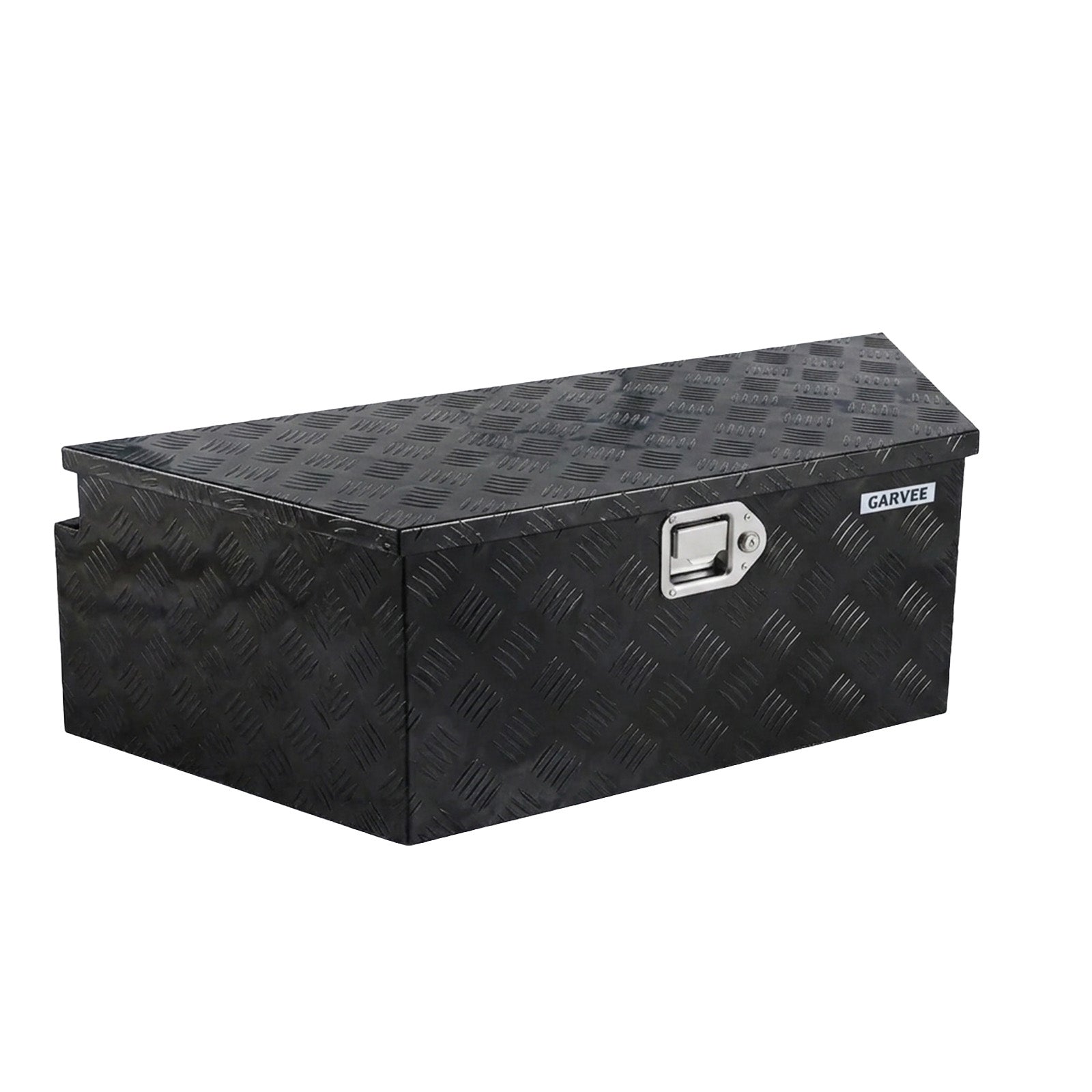 Garvee 33Inch Trailer Tongue Boxes,Heavy Duty Aluminum Trailer Tool Box With Lock and Keys,Diamond Plate Storage Box,Waterproof Trailer Box for Pick Up Truck Bed,RV Trailer,Black