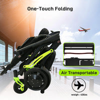 Foldable Adult Wheelchair, Lightweight, Dual Brushless Motors