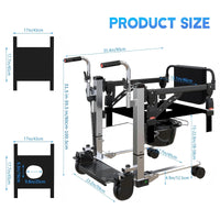 Garvee Heavy Duty Electric Patient Lift Chair Hoyer-Compatible Transfer Quiet & Electric Adjust suit for Home Hospital Nursing Use