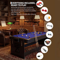 Garvee 7ft 3-in-1 Multi-Game Swivel Combination Table, Convertible Billiard Pool Table, Air Hockey & Table Tennis Multi Table with Patented Flip & Lock System for Family Game Room - Blue